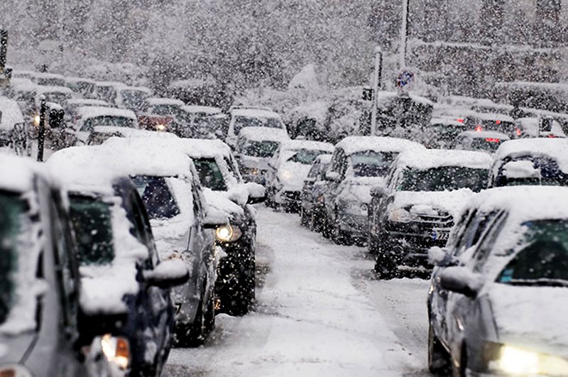 Snow Traffic Jam